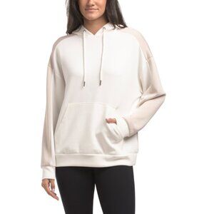 MATCH FIT White Hoodie Pull Over Sweatshirt With Contrasting Drawstring Detail